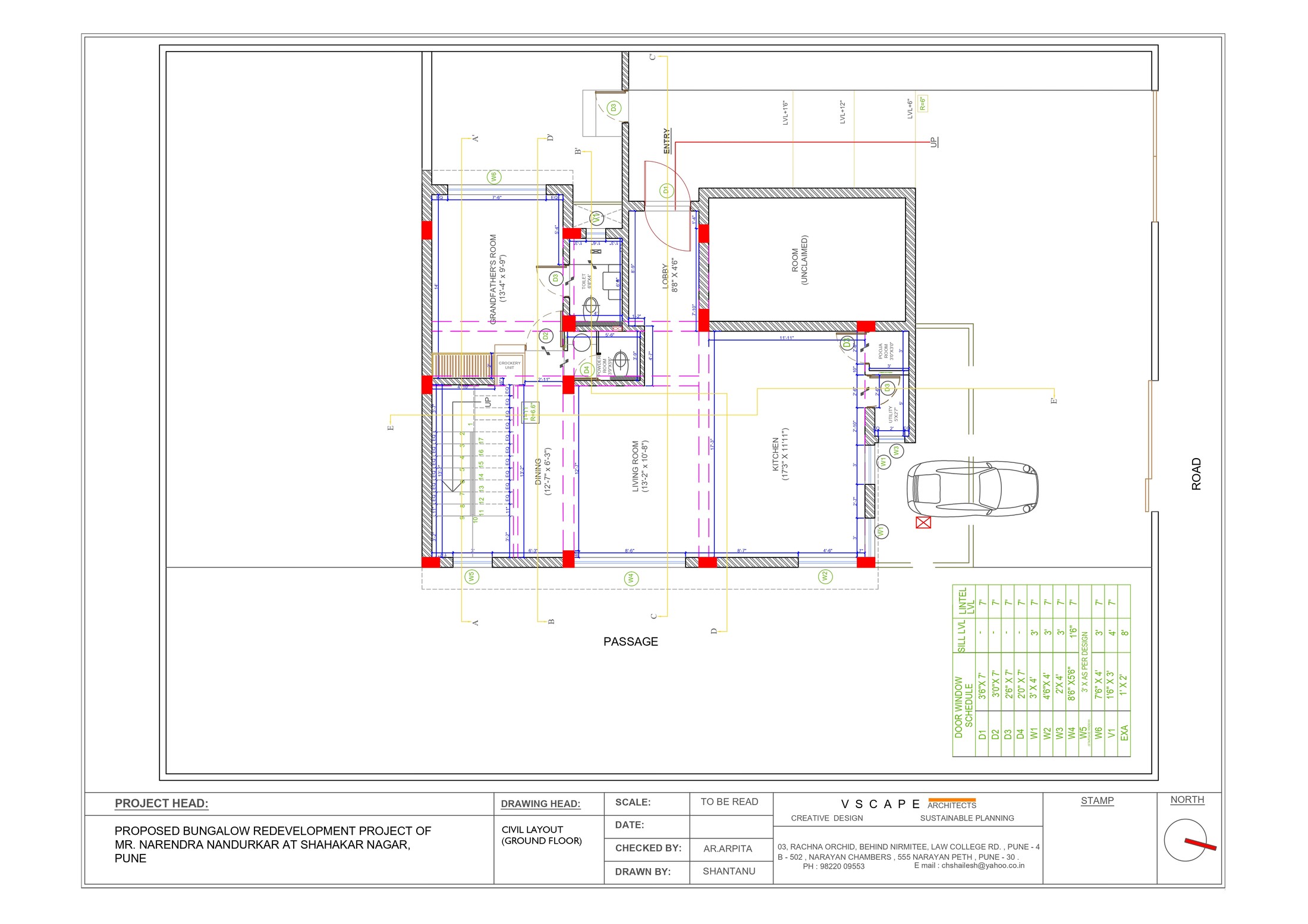 Nandurkar bungalow, ground floor civil layout