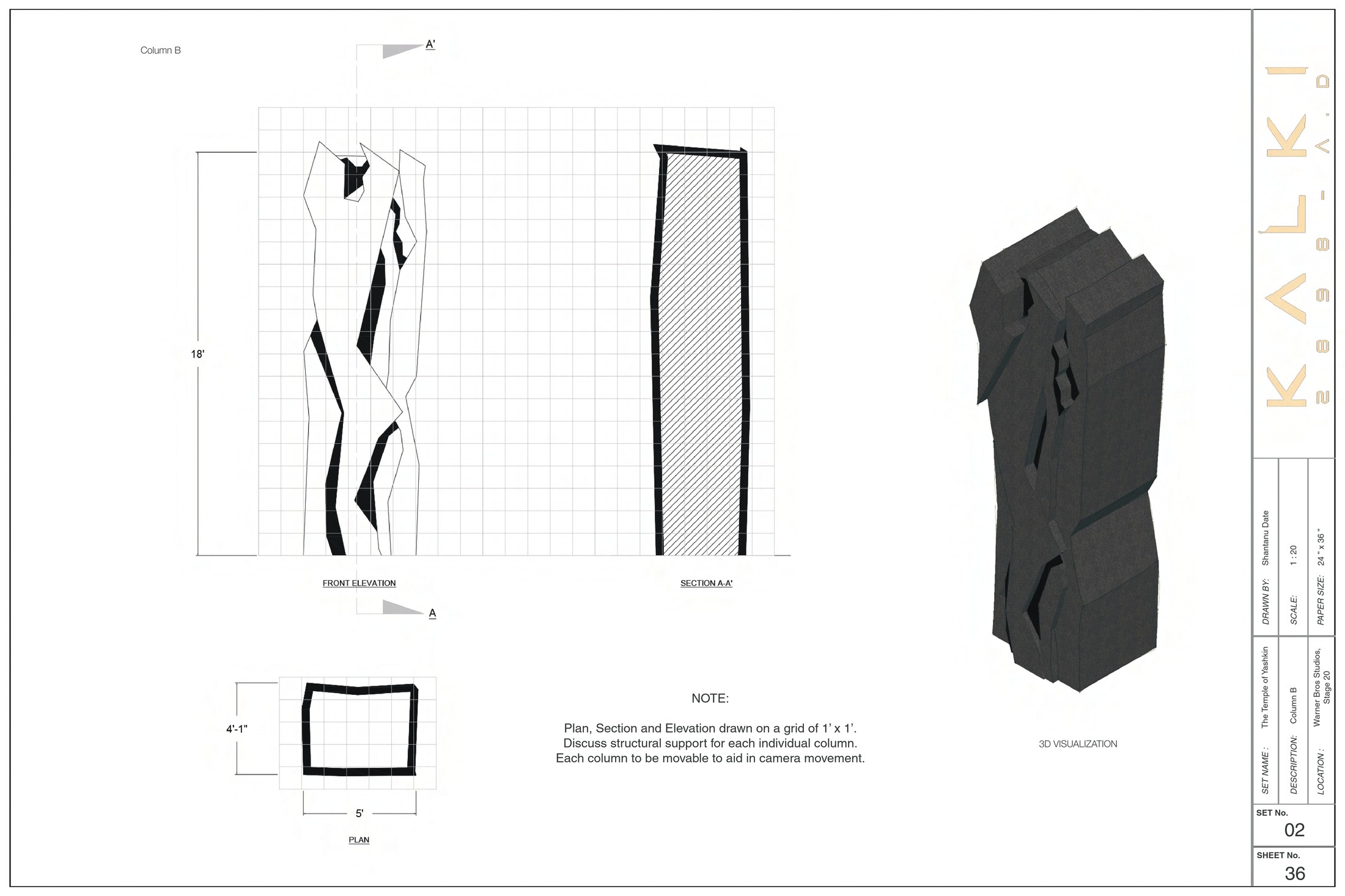 The Temple of Yashkin, Column B drawing