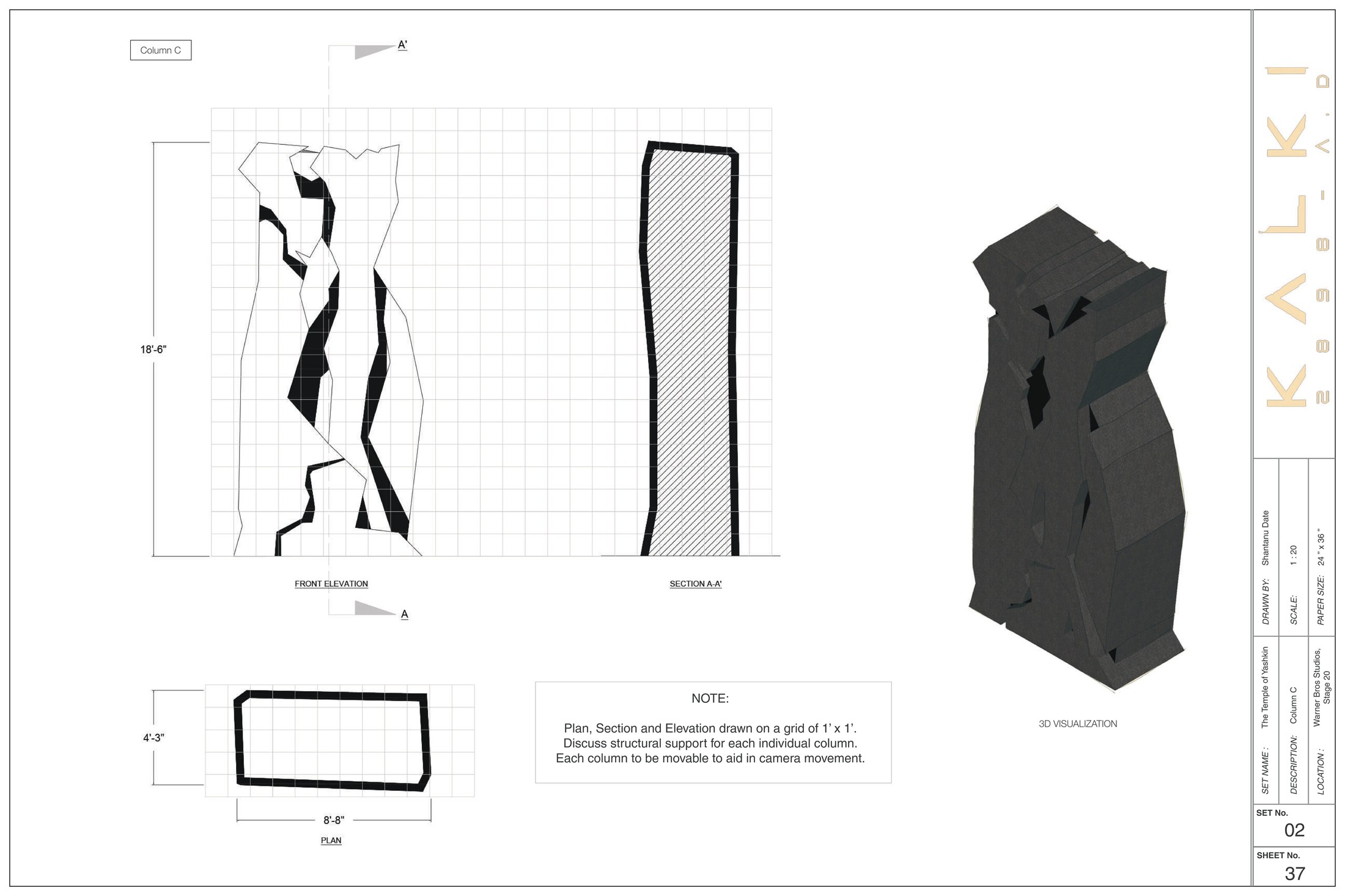 The Temple of Yashkin, Column C drawing