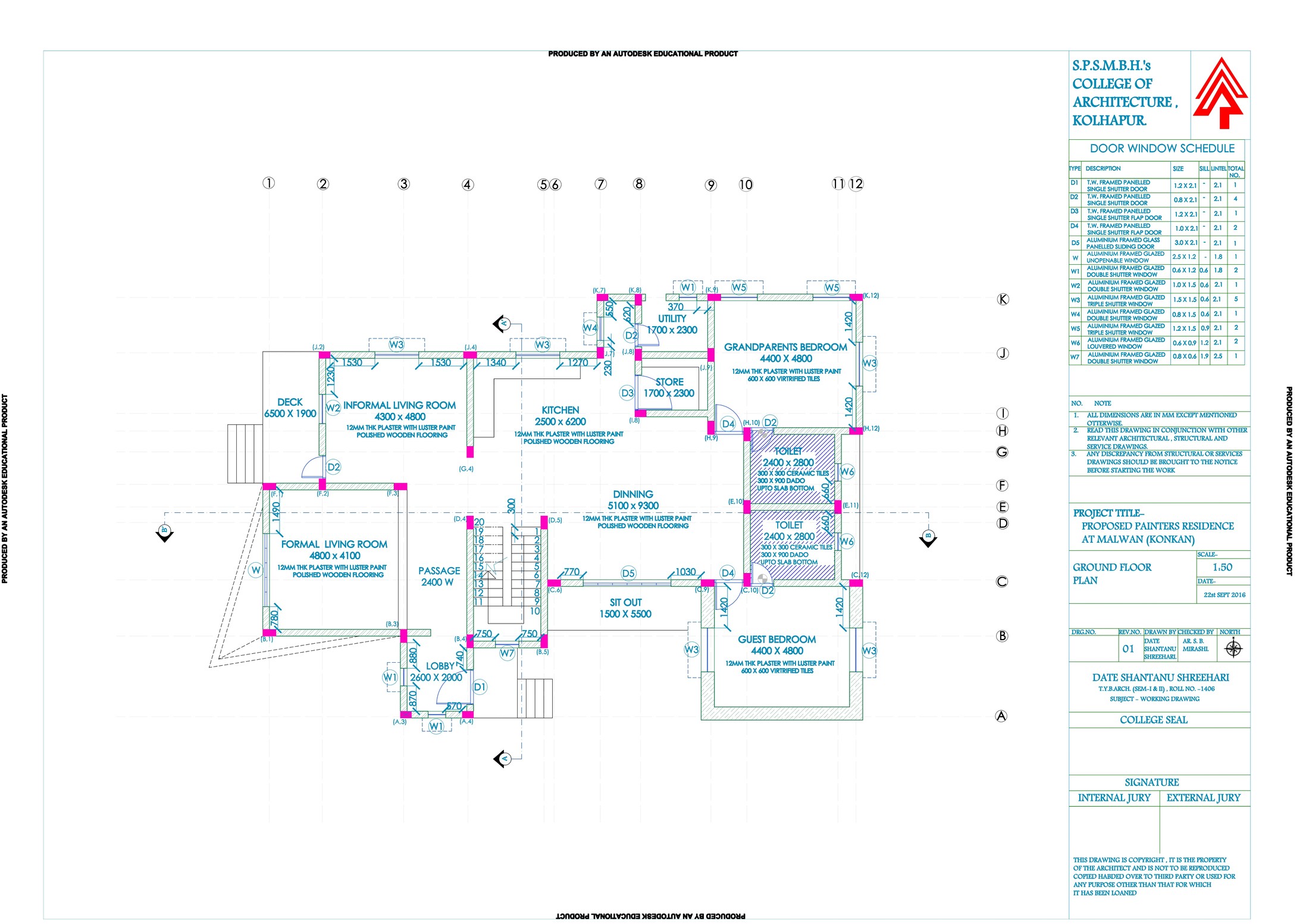Painters Residence, first floor plan