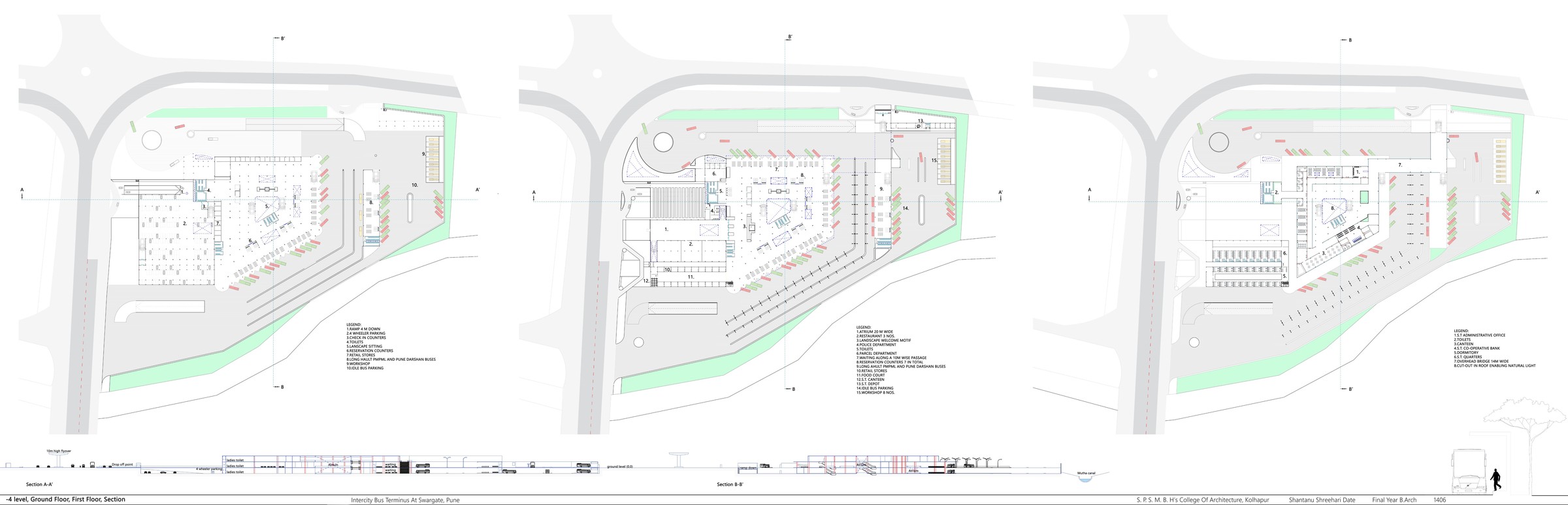 Intercity Bus Terminus at Swargate, Pune, thesis sheet