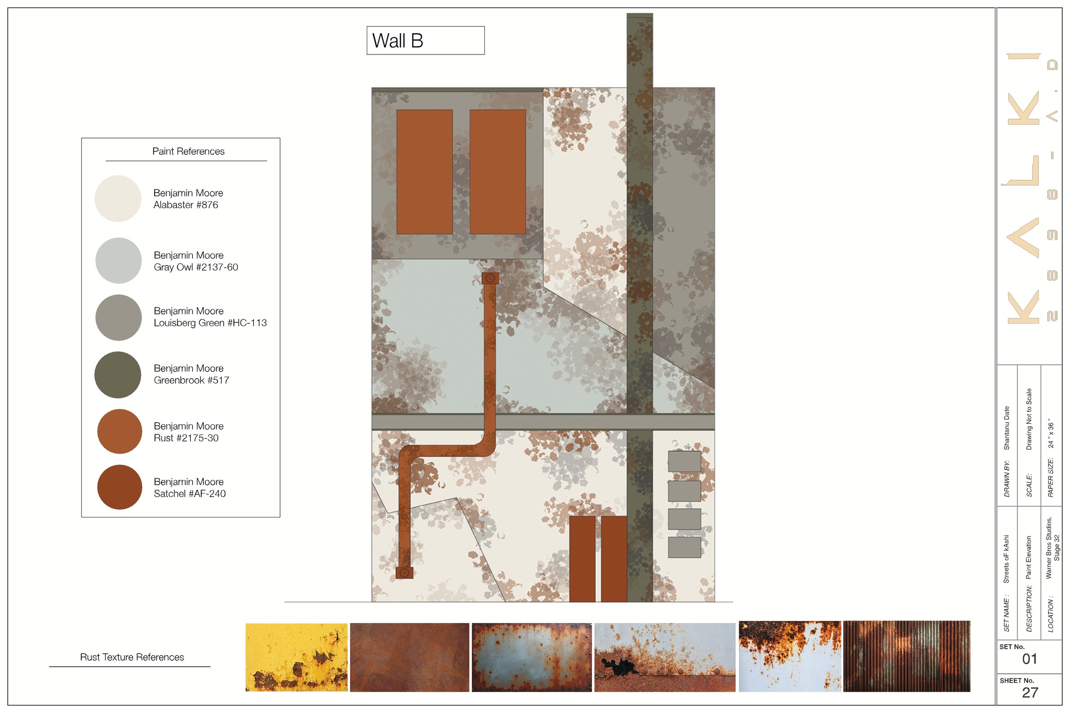 Streets of Kashi, Wall B paint elevation