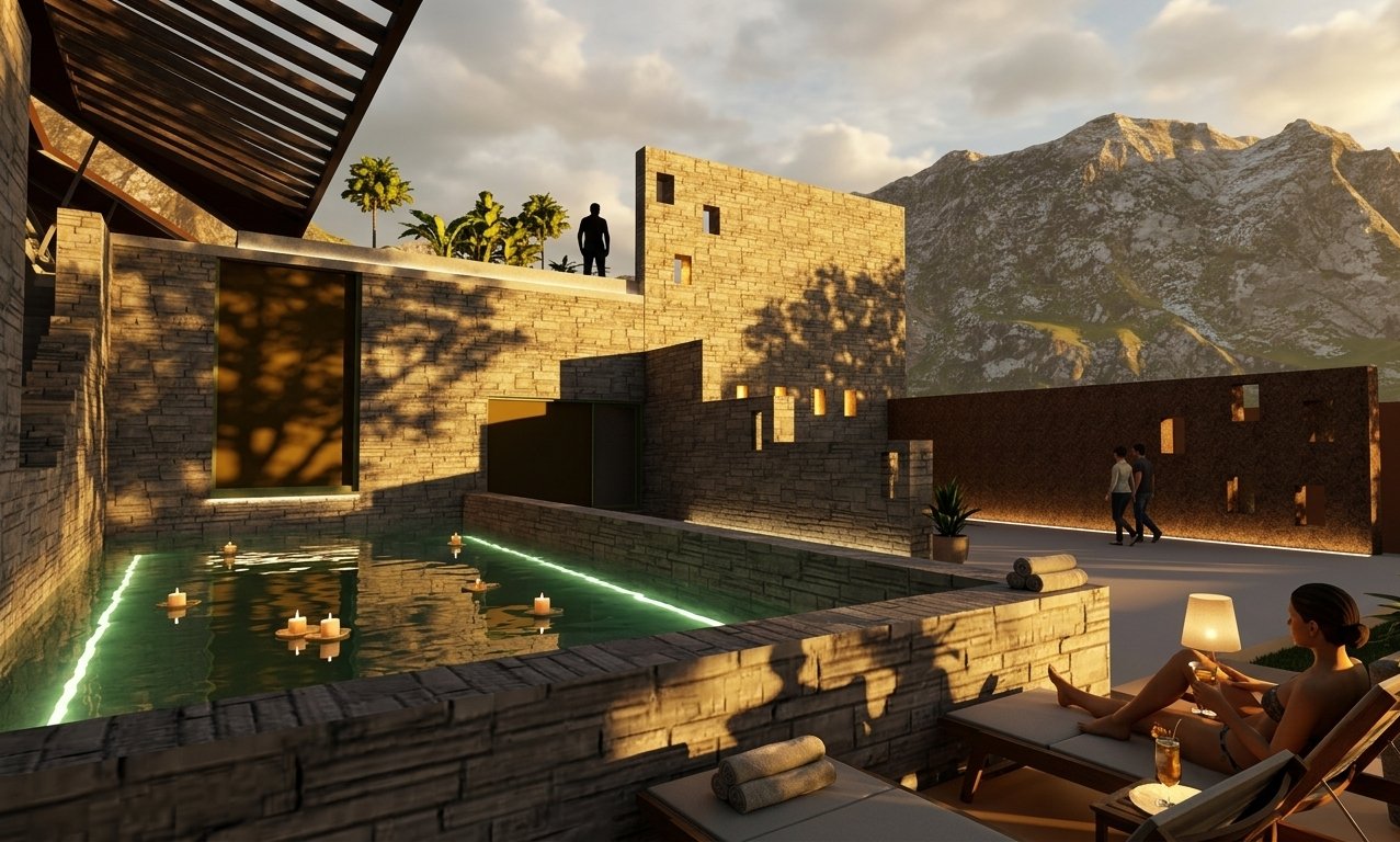 Hillside resort render