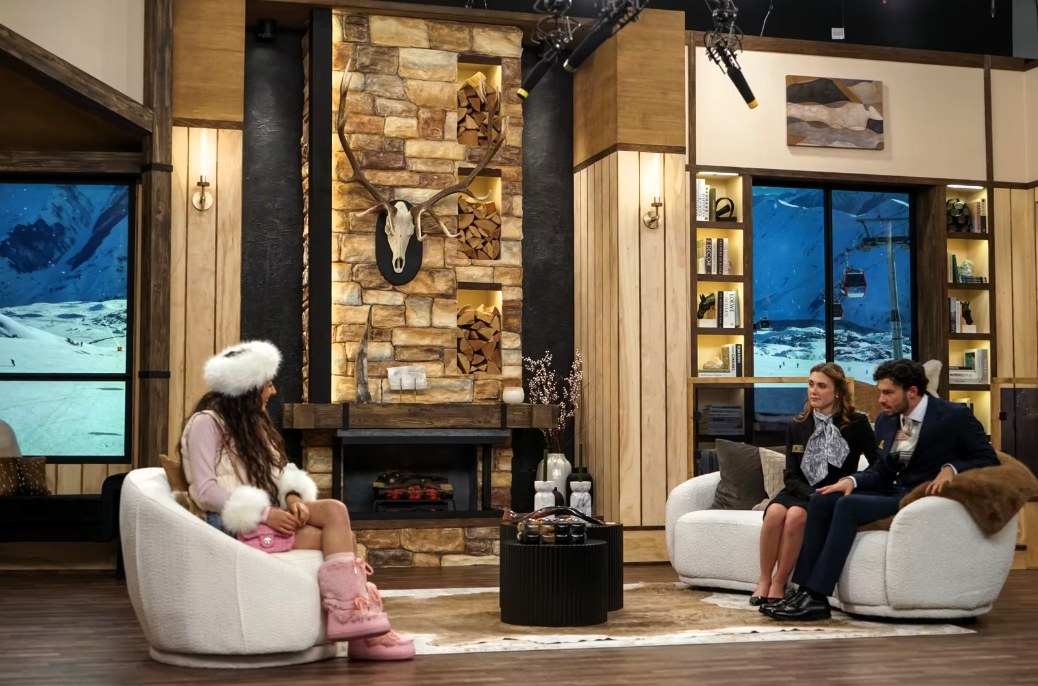Lodged still, fireplace scene