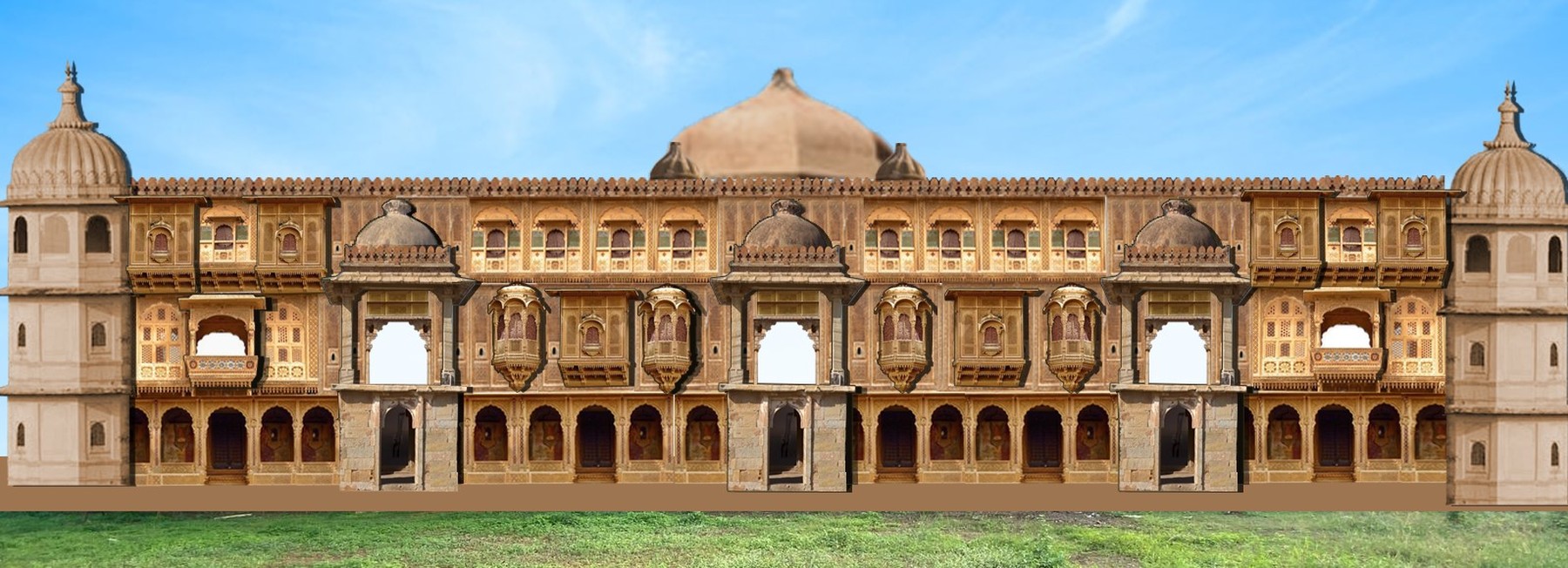 Elevation render of the fort facade