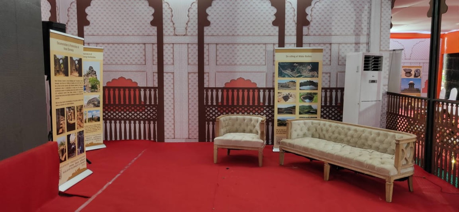 Fort conservation exhibition seating area